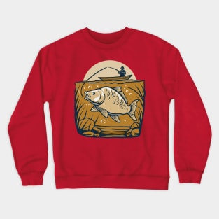 fishing big fish Crewneck Sweatshirt